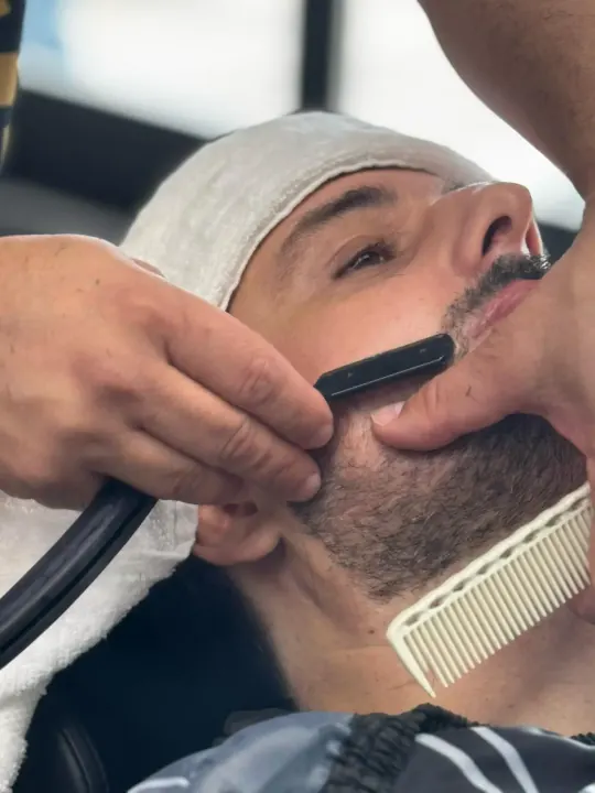 A finished men’s haircut at Bliss & Blade