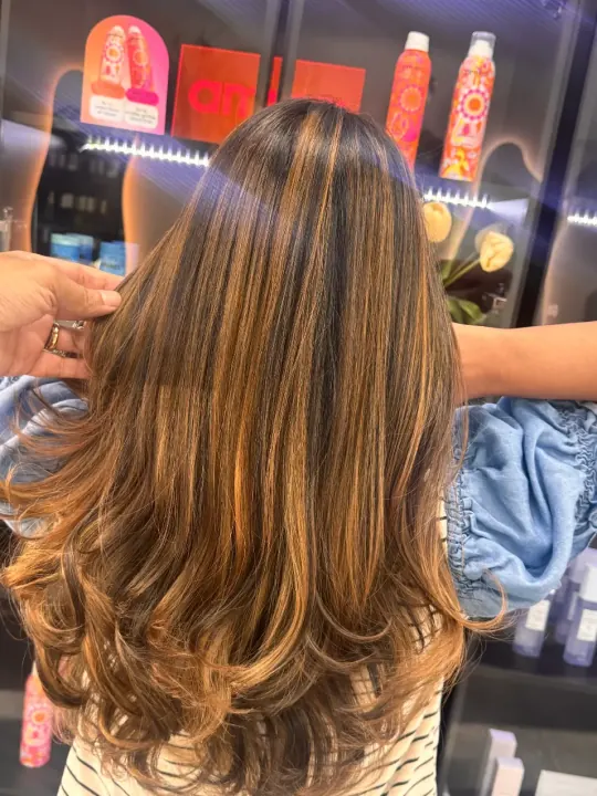 Finished hair styling at Bliss & Blade