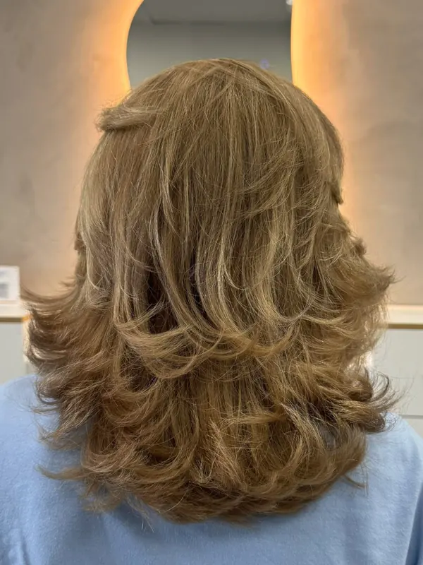 Hair styling result from the salon