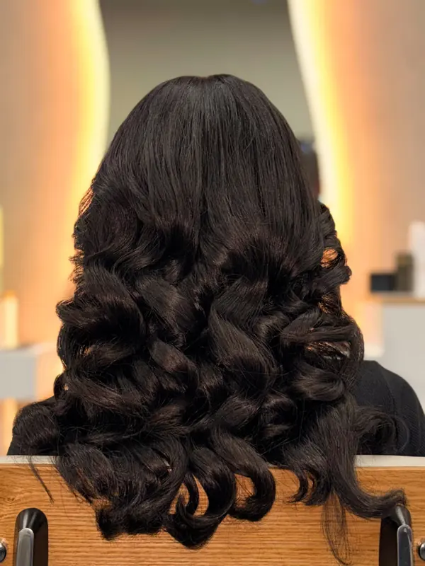 Salon hairstyle and color result