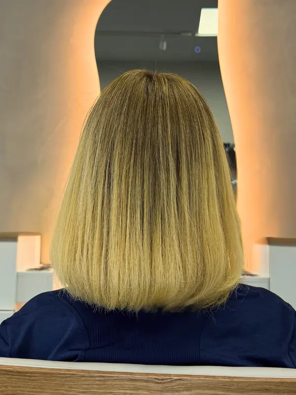 A completed haircut and style