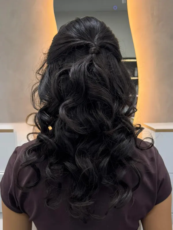 Hair styled at Bliss & Blade