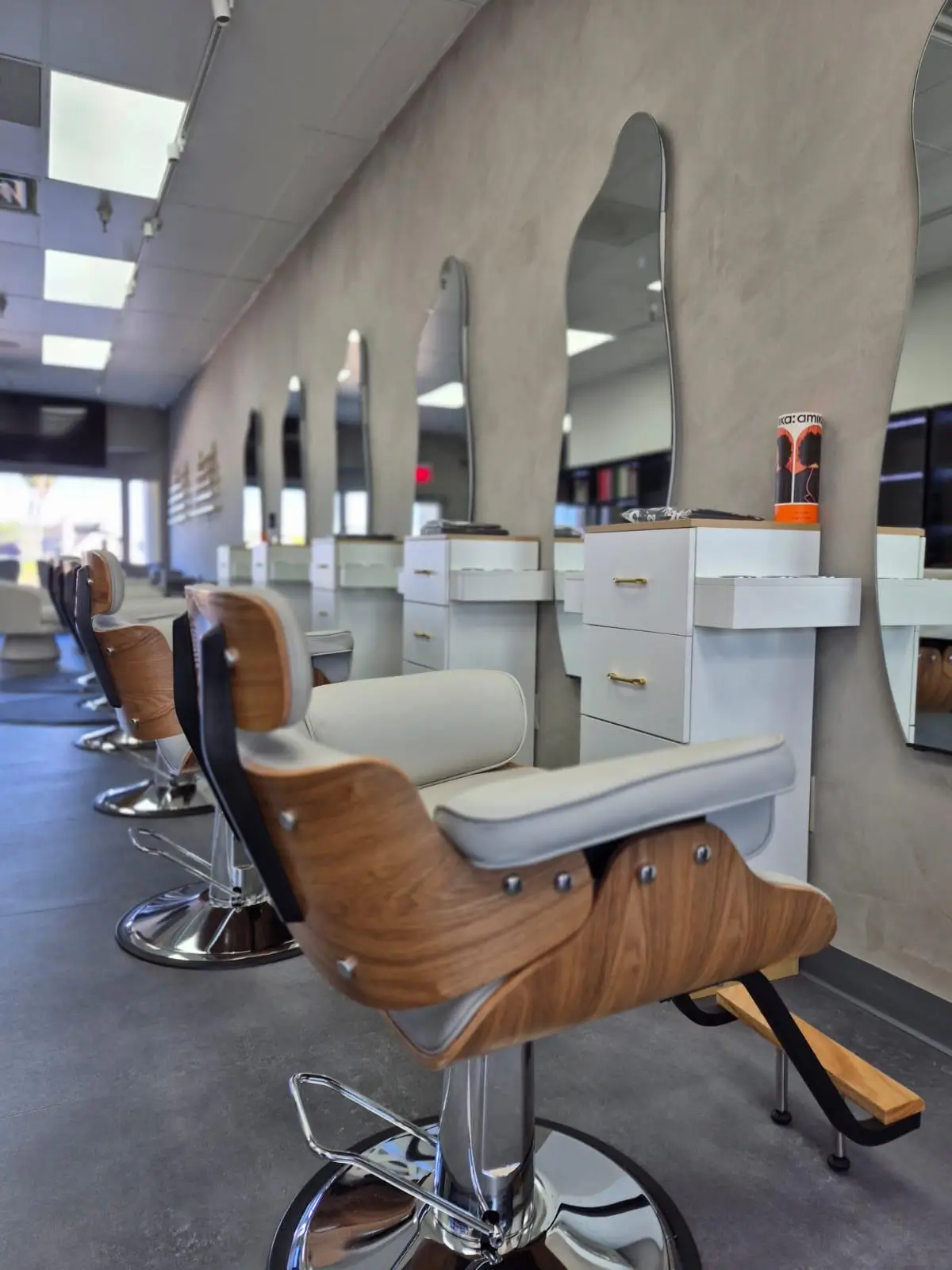 Styling chairs in the Bliss & Blade salon